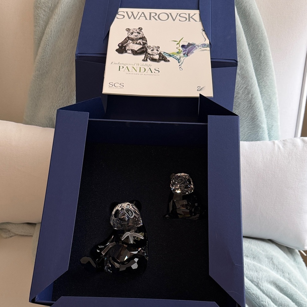 Swarovski Crystal Panda Pair in Black is a limited Edition